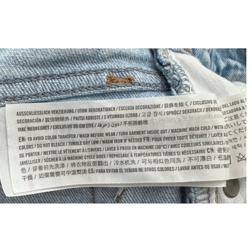 Abercrombie & Fitch Jeans 28/6R Blue Ultra High Rise 90s Straight Split Hem Y2K - Picture 10 of 13